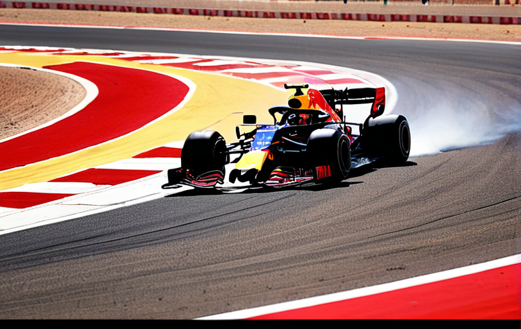**

"A dramatic, dynamic shot of Max Verstappen in his Red Bull, leading Charles Leclerc in his Ferrari through a sharp corner at the Bahrain International Circuit. Bright sunlight, desert background, Arabic signage visible in the stands. Focus on the speed and intensity of the competition, conveying Red Bull's current dominance. Emphasize the vibrant colors of the cars and the heat haze."

**