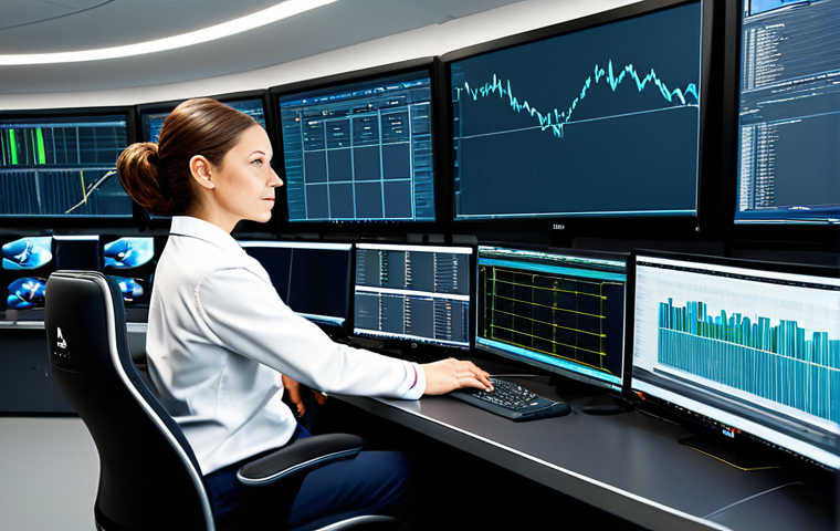 F1 레이싱 팀의 내부 구조 - ** "A professional female engineer in a fully clothed, modest, and appropriate attire, analyzing re...