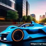 모터스포츠와 환경 이슈 - **Prompt 1: Futuristic Electric Street Race** A dynamic, eye-level shot of a sleek, cutting-edge...