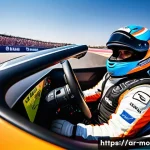 모터스포츠 드라이버들의 명언 - A professional Arab race car driver in a high-tech racing suit, wearing a helmet with Arabic calligr...